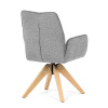 Jídelní židle s područkami, světle šedá voděodpudivá látka, dubové nohy, otočná 360° - DCH-C2148 SIL2