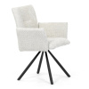 Židle jídelní, krémová látka, černý kov, otočný mechanismus 90°/90° (L/P) - funkce reset - DCH-W1117 CRM2