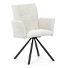 Židle jídelní, krémová látka, černý kov, otočný mechanismus 90°/90° (L/P) - funkce reset - DCH-W1117 CRM2