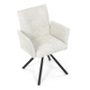 Židle jídelní, krémová látka, černý kov, otočný mechanismus 90°/90° (L/P) - funkce reset - DCH-W1117 CRM2