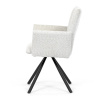 Židle jídelní, krémová látka, černý kov, otočný mechanismus 90°/90° (L/P) - funkce reset - DCH-W1117 CRM2