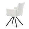 Židle jídelní, krémová látka, černý kov, otočný mechanismus 90°/90° (L/P) - funkce reset - DCH-W1117 CRM2