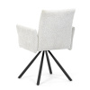 Židle jídelní, krémová látka, černý kov, otočný mechanismus 90°/90° (L/P) - funkce reset - DCH-W1117 CRM2
