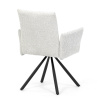 Židle jídelní, krémová látka, černý kov, otočný mechanismus 90°/90° (L/P) - funkce reset - DCH-W1117 CRM2