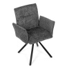 Židle jídelní, šedá látka, černý kov, otočný mechanismus 90°/90° (L/P) - funkce reset - DCH-W1117 GREY2