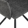 Židle jídelní, šedá látka, černý kov, otočný mechanismus 90°/90° (L/P) - funkce reset - DCH-W1117 GREY2