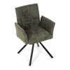 Židle jídelní, zelená látka, černý kov, otočný mechanismus 90°/90° (L/P) - funkce reset - DCH-W1117 GRN2