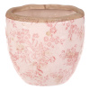 Obal keramický - retro styl, růžové květy. - KEV300-S