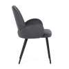 Židle jidelní, šedá látka, černá kovová noha - DCL-X7129 GREY2