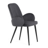 Židle jidelní, šedá látka, černá kovová noha - DCL-X7129 GREY2