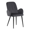 Židle jidelní, šedá látka, černá kovová noha - DCL-X7129 GREY2