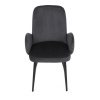 Židle jidelní, šedá látka, černá kovová noha - DCL-X7129 GREY2