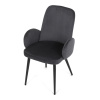 Židle jidelní, šedá látka, černá kovová noha - DCL-X7129 GREY2