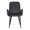 Židle jidelní, šedá látka, černá kovová noha - DCL-X7129 GREY2
