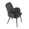 Židle jidelní, šedá látka, černá kovová noha - DCL-X7129 GREY2