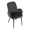 Židle jidelní, šedá látka, černá kovová noha - DCL-X7129 GREY2