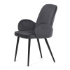 Židle jidelní, šedá látka, černá kovová noha - DCL-X7129 GREY2