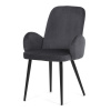 Židle jidelní, šedá látka, černá kovová noha - DCL-X7129 GREY2