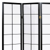 Paraván dřevěný 4 dílný, masiv smrk, bílá netkaná textilie, černý matný lak - EF-E804 BK