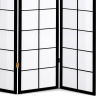 Paraván dřevěný 4 dílný, masiv smrk, bílá netkaná textilie, černý matný lak - EF-E804 BK
