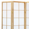 Paraván dřevěný 4 dílný, masiv smrk, bílá netkaná textilie, přírodní odstín - EF-E804 NAT