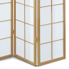 Paraván dřevěný 4 dílný, masiv smrk, bílá netkaná textilie, přírodní odstín - EF-E804 NAT