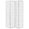 Paraván dřevěný 4 dílný, masiv smrk, bílá netkaná textilie, bílý matný lak - EF-E804 WT
