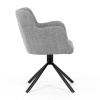Židle jídelní, šedá látka, černý kov, otočný vratný mechanismus 90°/90° (L/P) - funkce reset - DCH-T1122 GREY2