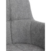Židle jídelní, šedá látka, černý kov, otočný vratný mechanismus 90°/90° (L/P) - funkce reset - DCH-T1122 GREY2