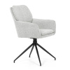 Židle jídelní, krémová látka, noha černý kov,  otočný mechanismus 360° - DCH-T1156 CRM2