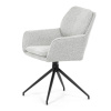 Židle jídelní, krémová látka, noha černý kov,  otočný mechanismus 360° - DCH-T1156 CRM2