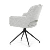 Židle jídelní, krémová látka, noha černý kov,  otočný mechanismus 360° - DCH-T1156 CRM2