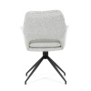 Židle jídelní, krémová látka, noha černý kov,  otočný mechanismus 360° - DCH-T1156 CRM2