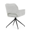 Židle jídelní, krémová látka, noha černý kov,  otočný mechanismus 360° - DCH-T1156 CRM2