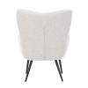Křeslo "ušák", potah krémová látka, nohy černý kov. - AK-W1206 CRM2