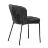 Židle jídelní, šedá látka, černé kovové nohy. - CT-W1077 GREY2