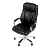 Křeslo kancelářské, černá ekokůže, chromový kříž, houpací mechanismus, nosnost 150kg - KA-F1385 BK
