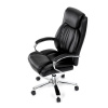 Křeslo kancelářské, černá ekokůže, chromový kříž, houpací mechanismus, nosnost 150kg - KA-F1385 BK