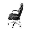 Křeslo kancelářské, černá ekokůže, chromový kříž, houpací mechanismus, nosnost 150kg - KA-F1385 BK