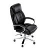 Křeslo kancelářské, černá ekokůže, chromový kříž, houpací mechanismus, nosnost 150kg - KA-F1385 BK