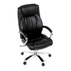 Křeslo kancelářské, černá ekokůže, chromový kříž, houpací mechanismus, nosnost 150kg - KA-F1385 BK