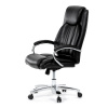 Křeslo kancelářské, černá ekokůže, chromový kříž, houpací mechanismus, nosnost 150kg - KA-F1385 BK
