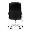 Křeslo kancelářské, černá ekokůže, chromový kříž, houpací mechanismus, nosnost 150kg - KA-F1385 BK