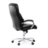 Křeslo kancelářské, černá ekokůže, chromový kříž, houpací mechanismus, nosnost 150kg - KA-F1385 BK