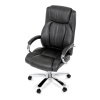 Křeslo kancelářské, šedá ekokůže, chromový kříž, houpací mechanismus, nosnost 150kg - KA-F1385 GREY