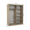 Posuvná skříň s lacobel MARTINEZ 150  ADRK-SW-MAR-B-WL-150