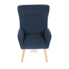 Křeslo, potah modrá manšestrová látka, dřevěné nohy, masiv kaučukovník - AK-314 BLUE2