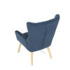 Křeslo, potah modrá manšestrová látka, dřevěné nohy, masiv kaučukovník - AK-314 BLUE2