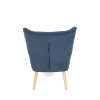 Křeslo, potah modrá manšestrová látka, dřevěné nohy, masiv kaučukovník - AK-314 BLUE2