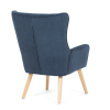 Křeslo, potah modrá manšestrová látka, dřevěné nohy, masiv kaučukovník - AK-314 BLUE2